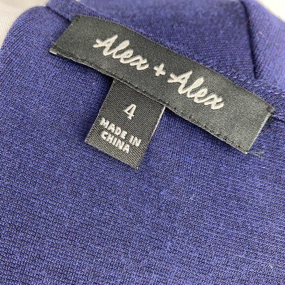 Alex + Alex Women's Black Color-Block Drop Waist 3/4 Sleeve Career Dress 4/C34 - Picture 6 of 7